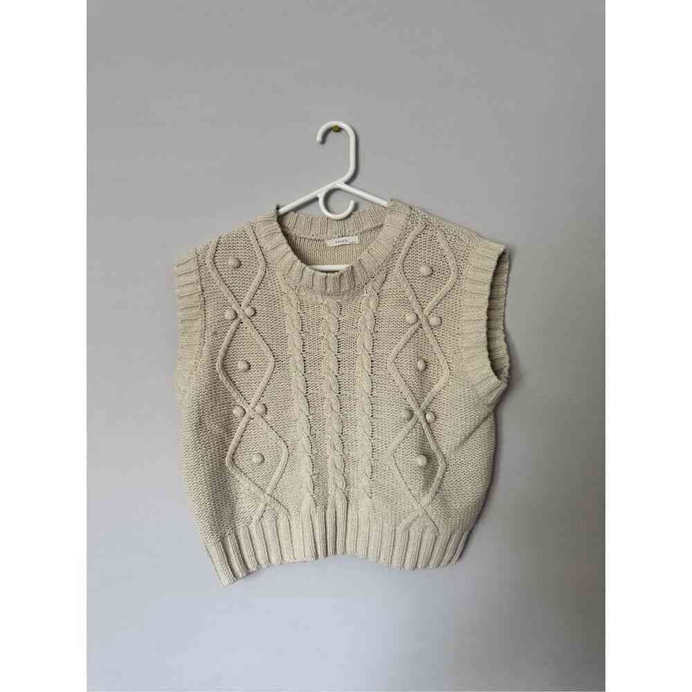 Cream Cable Knit Sweater Vest